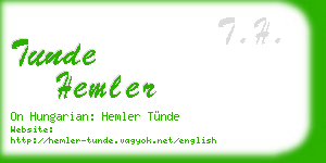 tunde hemler business card